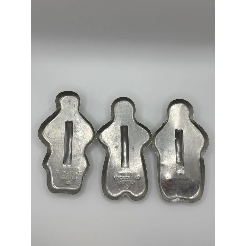 Vintage Pillsbury's Comicooky Metal Gingerbread Man Cookie Cutters Set of 3